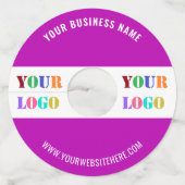 Custom Uw Bedrijf Logo en Tekst Wijnglas Label (Voorkant)