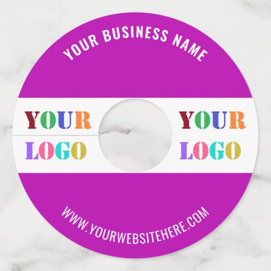 Custom Uw Bedrijf Logo en Tekst Wijnglas Label (Voorkant)