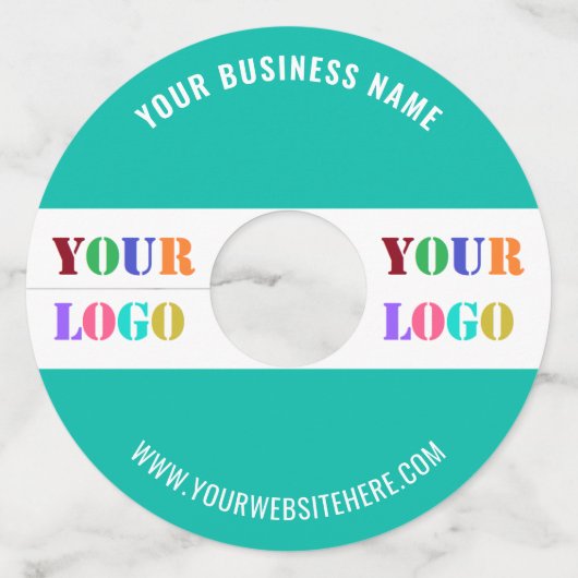 Custom Uw Bedrijf Logo en Tekst Wijnglas Label (Achterkant)