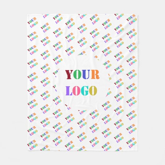 Custom Uw Bedrijf Logo Fleece Deken (Voorkant)