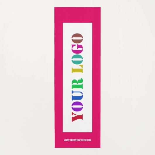 Custom Uw Bedrijf Logo Tekst en Kleuren Yoga Mat (Voorkant)