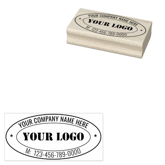 Custom Uw Bedrijf Logo Tekst Ovaal Rubber Stamp Rubberstempel (Gestempeld)
