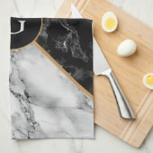 Custom uw brief keukenhanddoek marmeren ontwerp (Quarter Fold)