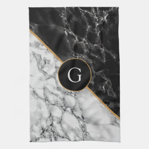 Custom uw brief keukenhanddoek marmeren ontwerp