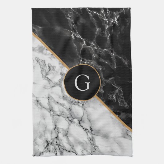 Custom uw brief keukenhanddoek marmeren ontwerp (Verticaal)