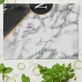 Custom uw brief keukenhanddoek marmeren ontwerp (Gevouwen)