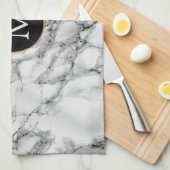 Custom uw brief keukenhanddoek marmeren ontwerp (Quarter Fold)