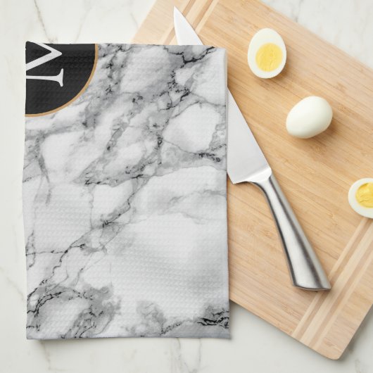 Custom uw brief keukenhanddoek marmeren ontwerp (Quarter Fold)