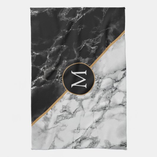 Custom uw brief keukenhanddoek marmeren ontwerp (Verticaal)