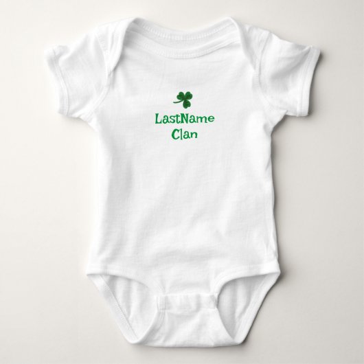 Custom Uw Clan Shamrock Baby/Peuter Bodysuit (Voorkant)