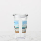 Custom Uw Familie Foto Acryl Tumbler met Tekst Acryl Drinkbeker (Rechts)