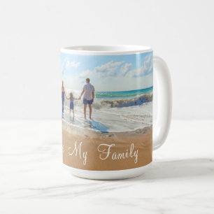 Custom Uw Familie Foto Koffie Mok met Tekst