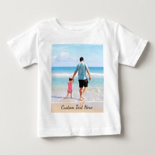 Custom Uw Foto Baby T-Shirt Gift met Tekst (Voorkant)