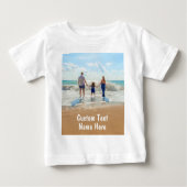 Custom Uw Foto Baby T-Shirt met Tekst (Voorkant)