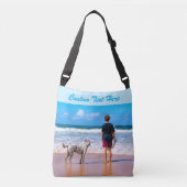 Custom Uw Foto Crossbody Tas met Tekst (Voorkant)