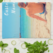 Custom Uw Foto Keukenhanddoek met Tekst (Gevouwen)