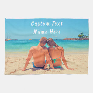 Custom Uw Foto Keukenhanddoek met Tekst