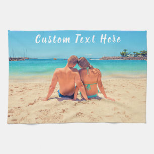 Custom Uw Foto Keukenhanddoek met Tekst
