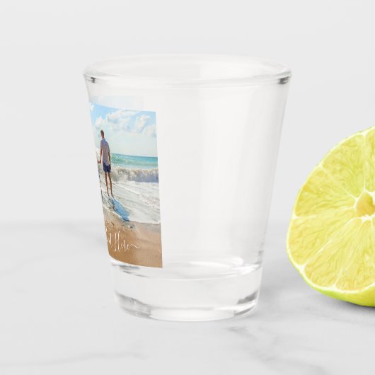 Custom Uw Foto Shot Glas Gift met Tekst (Rechts)