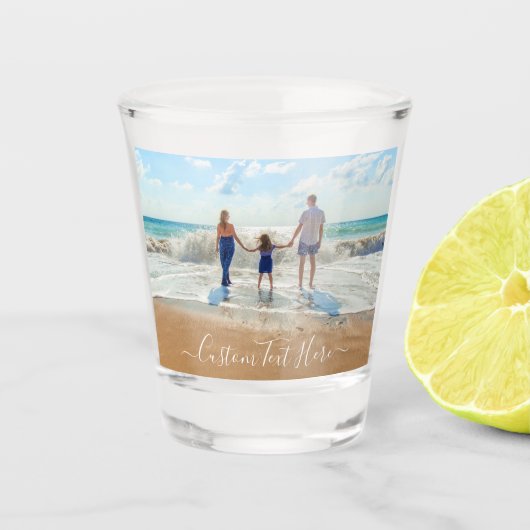 Custom Uw Foto Shot Glas Gift met Tekst (Voorkant)