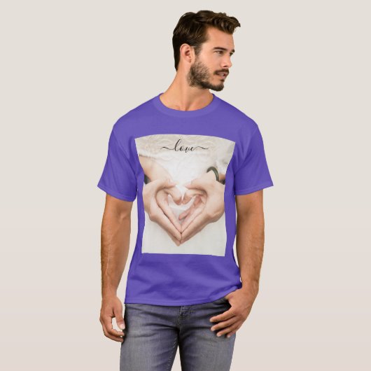 Custom Uw Foto T-Shirt Gift met Liefde Tekst (Voorkant volledig)