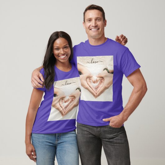 Custom Uw Foto T-Shirt Gift met Liefde Tekst (Unisex)