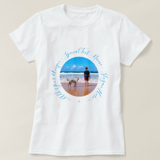 Custom Uw Foto T-Shirt Gift met Tekst Naam (Design voorkant)