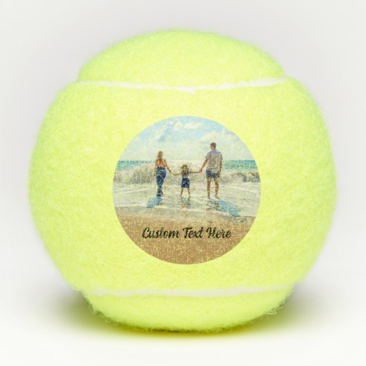 Custom Uw Foto Tennisballen met Tekst (Voorkant)