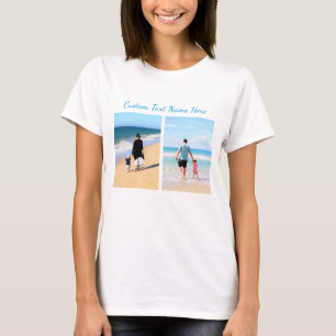 Custom Uw Fotocollage T-shirt met Tekstnaam
