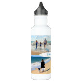 Custom Uw Fotocollage Waterfles met Tekst Waterfles (Links)