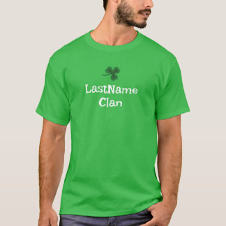 Custom Uw Ierse Clan Shamrock T-shirt - Volwassene