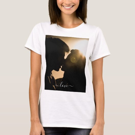 Custom Uw Liefde Foto T-Shirt Gift met Tekst (Voorkant)