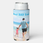 Custom Uw Papa Foto Koelbox - Beste PAPA ooit Seltzer Blikjeskoeler (Seltzer Achterkant)