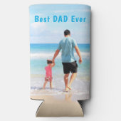Custom Uw Papa Foto Koelbox - Beste PAPA ooit Seltzer Blikjeskoeler (Achterkant)