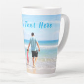 Custom Uw Papa Foto Latte Mok Gift met Tekst (Rechterhoek)