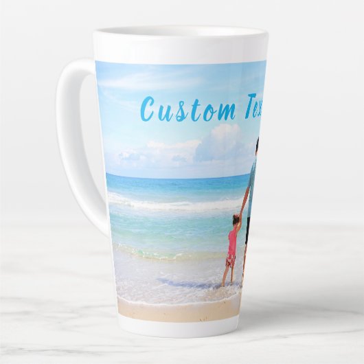 Custom Uw Papa Foto Latte Mok Gift met Tekst (Linkerhoek)