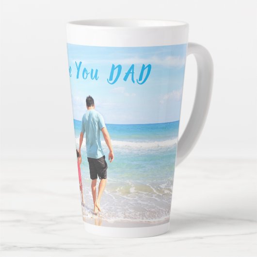 Custom Uw Papa Foto Latte Mok Gift met Tekst (Rechterhoek)