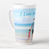 Custom Uw Papa Foto Latte Mok Gift met Tekst (Linkerhoek)