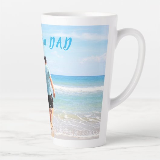 Custom Uw Papa Foto Latte Mok Gift met Tekst (Rechts)