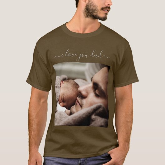 Custom Uw Papa Foto T-Shirt Gift met Tekst (Voorkant)