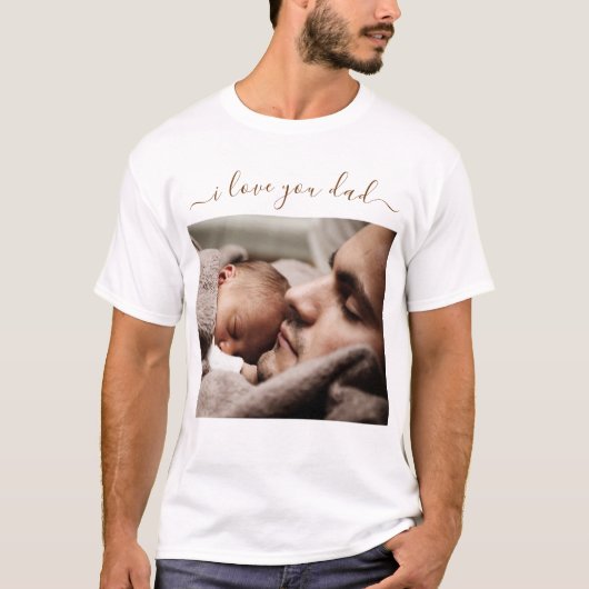 Custom Uw Papa Foto T-Shirt Gift met Tekst (Voorkant)