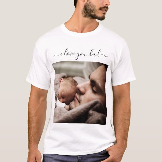 Custom Uw Papa Foto T-Shirt Vaderdag Gift (Voorkant)