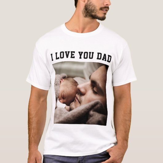 Custom Uw Papa Foto T-Shirt Vaderdag Gift (Voorkant)