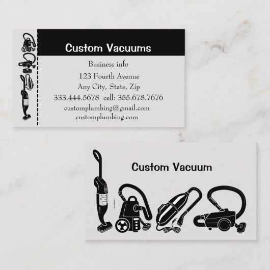 Custom Vacuum Repair Verkoop Onderhoud Bedrijfswag Visitekaartje (Voorkant / Achterkant)