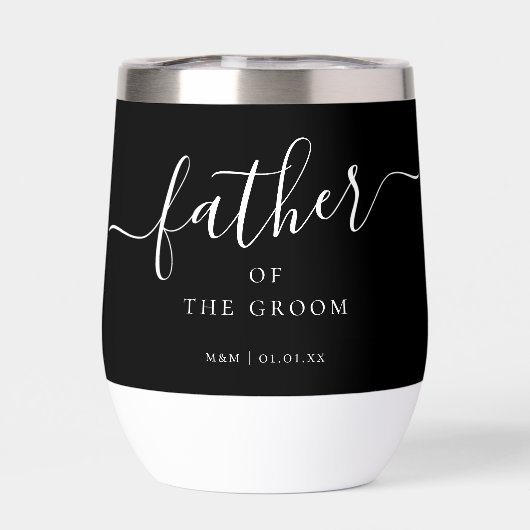 Custom Vader van de Groom Script Kalligrafie Naam (Achterkant)