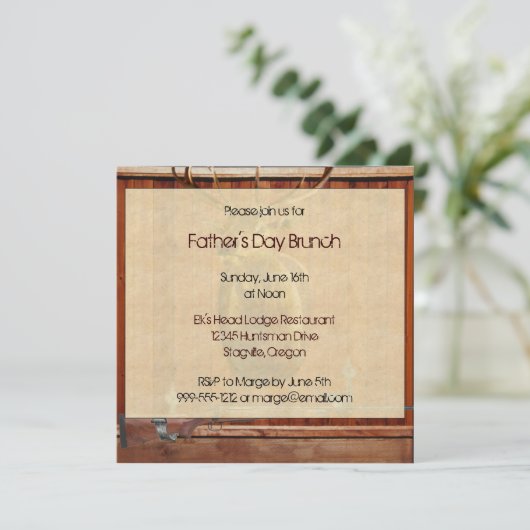 Custom Vaderdag Brunch Invites (Hunter Design) Kaart (Staand voorkant)