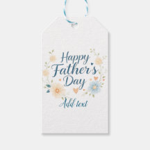 Custom Vaderdag Gift Label met Quote - Elegant