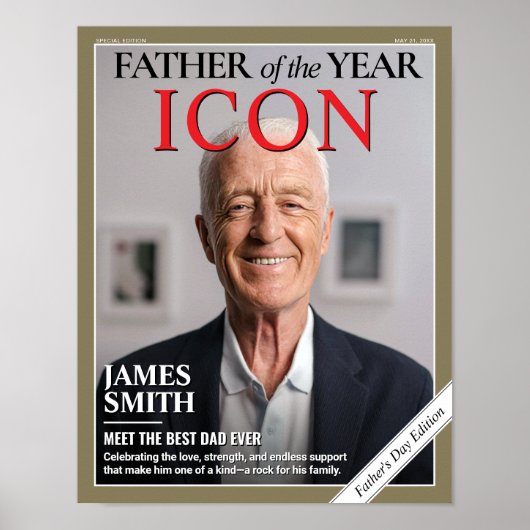Custom Vaderdag Magazine Hoesje, cadeau voor papa Poster (Voorkant)