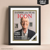 Custom Vaderdag Magazine Hoesje, cadeau voor papa Poster
