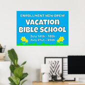 Custom Vakantie Bijbel School Bloemen Poster (Thuiskantoor)